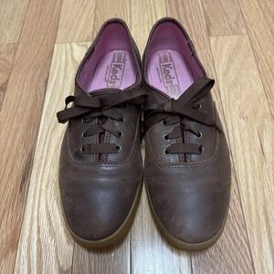 Keds Saddle Brown Genuine Leather Vintage 80s Tennis Shoes Sneakers -‎ Size 8
